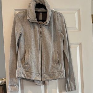 lululemon athletica Light Gray Zip-Up Hoodie
